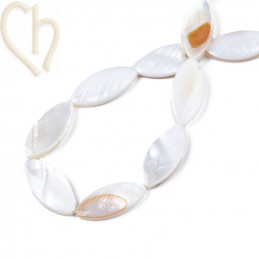 Perle Nacre oval plat 17*8mm - Boutique Charlotte