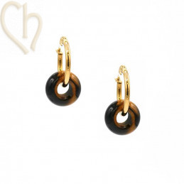 Oeil de Tigre Natural Stone Beads 14-8mm - High-Quality Gemstones | Boutique Charlotte