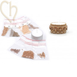 DIY Candle Holder with Peyote and Crystal Toupie - Taupe | Boutique Charlotte