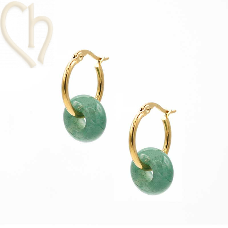 DIY Earrings Gold Plated with natural stones - Boutique Charlotte