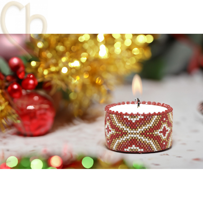 DIY Candle Holder Peyote - Red Gold | Boutique Charlotte