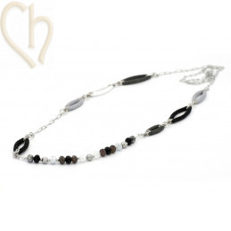 kit collier Losange - Noir Gris