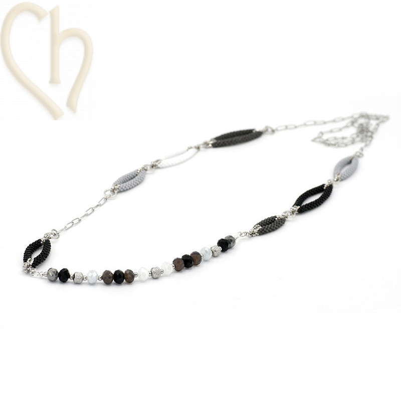 kit collier Losange - Noir Gris