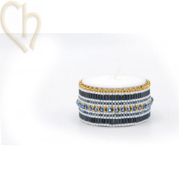 DIY Candle Holder with Austrian Crystal Mesh - Blue Gold | Boutique Charlotte