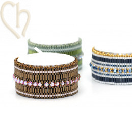 Bougeoir DIY en Peyote avec Austrian Crystal Mesh - Rouille | Boutique Charlotte