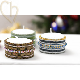 Bougeoir DIY en Peyote avec Austrian Crystal Mesh - Rouille | Boutique Charlotte