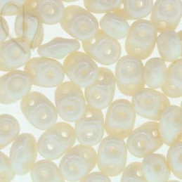 Superduo Matubo Orange Luster on Chalk 14413