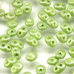 Superduo Matubo Green Luster Light Chalk 14457