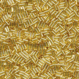 Perles Miyuki Bugle 3mm Silverlined Gold – Perles en Verre Japonaises chez Boutique Charlotte