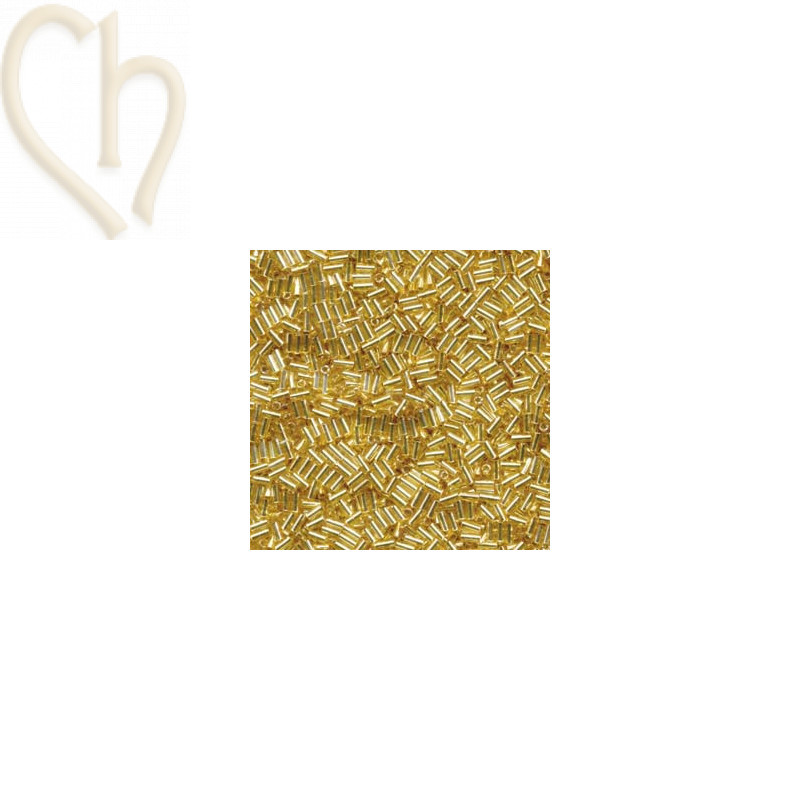 Perles Miyuki Bugle 3mm Silverlined Gold – Perles en Verre Japonaises chez Boutique Charlotte