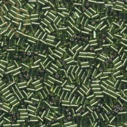 Perles Miyuki Bugle 3mm Silverlined Olivine – Perles en Verre Japonaises chez Boutique Charlotte