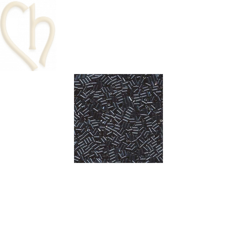 Perles Miyuki Bugle 3mm Gunmetal – Perles en Verre Japonaises chez Boutique Charlotte