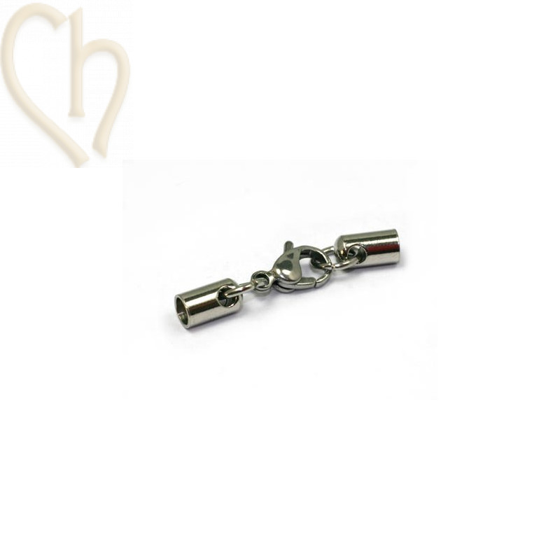 slot musqueton staal + 2 eindstukjes 3mm