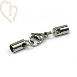 clasp musketon steel + 2 endcaps 4mm