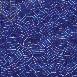 Perles Miyuki Bugle 3mm Cobalt Lined Sapphire AB – Perles en Verre Japonaises chez Boutique Charlotte