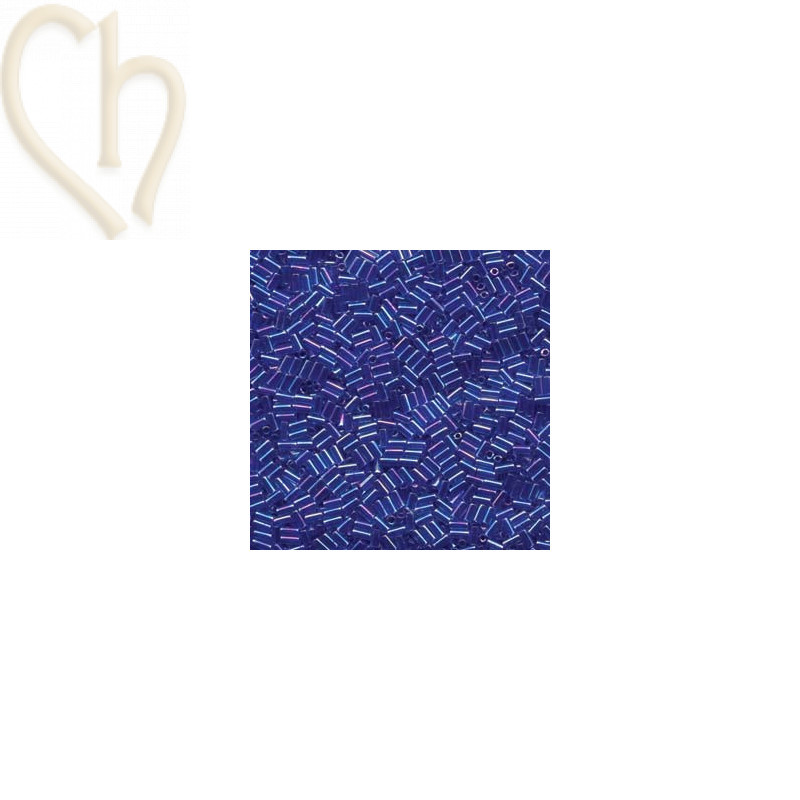 Perles Miyuki Bugle 3mm Cobalt Lined Sapphire AB – Perles en Verre Japonaises chez Boutique Charlotte
