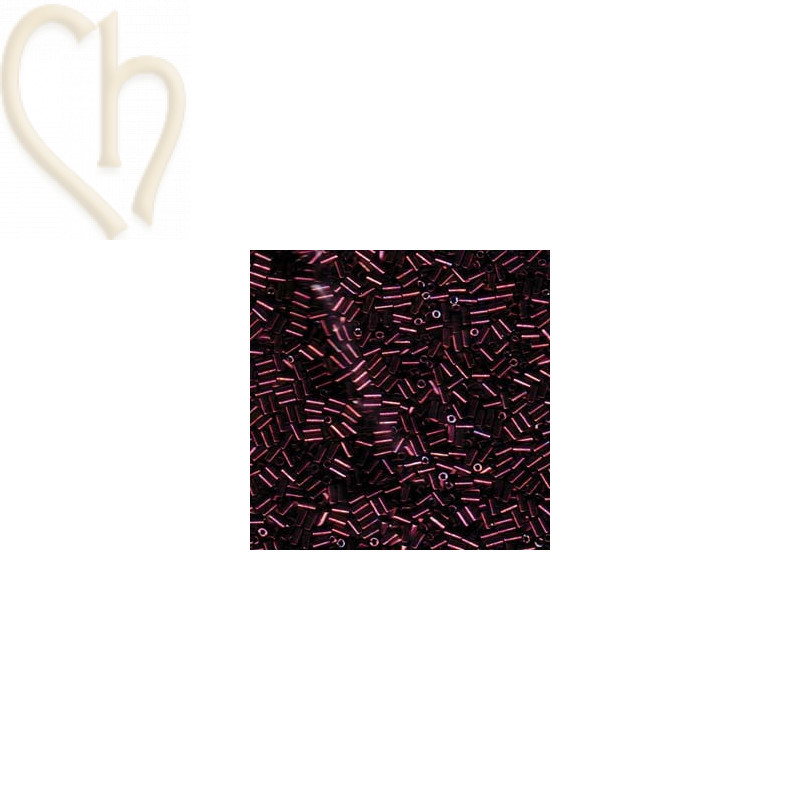 Perles Miyuki Bugle 3mm Metallic Dark Raspberry – Perles en Verre Japonaises chez Boutique Charlotte