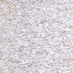 Perles Miyuki Bugle 3mm White Pearl Ceylon – Perles en Verre Japonaises chez Boutique Charlotte