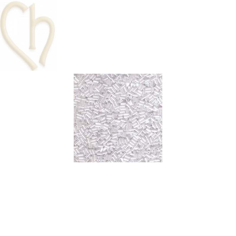 Perles Miyuki Bugle 3mm White Pearl Ceylon – Perles en Verre Japonaises chez Boutique Charlotte