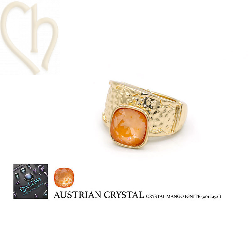 DIY Ring Gold Plated with Austrian Cristal - Boutique Charlotte