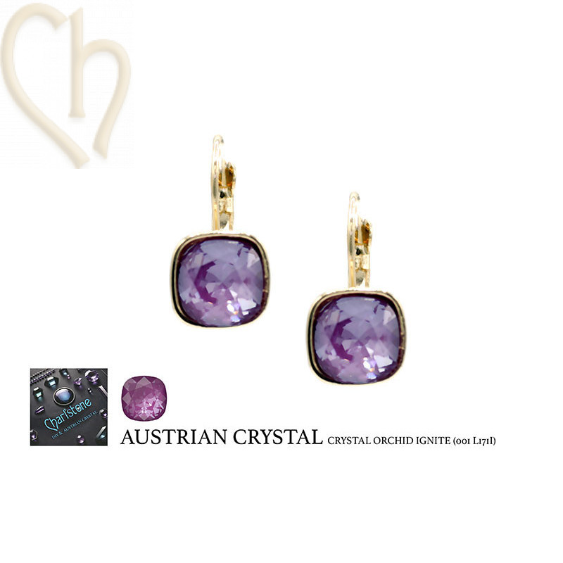 DIY boucles d'oreilles Plaqué Or avec Cristal Autriche - Boutique Charlotte