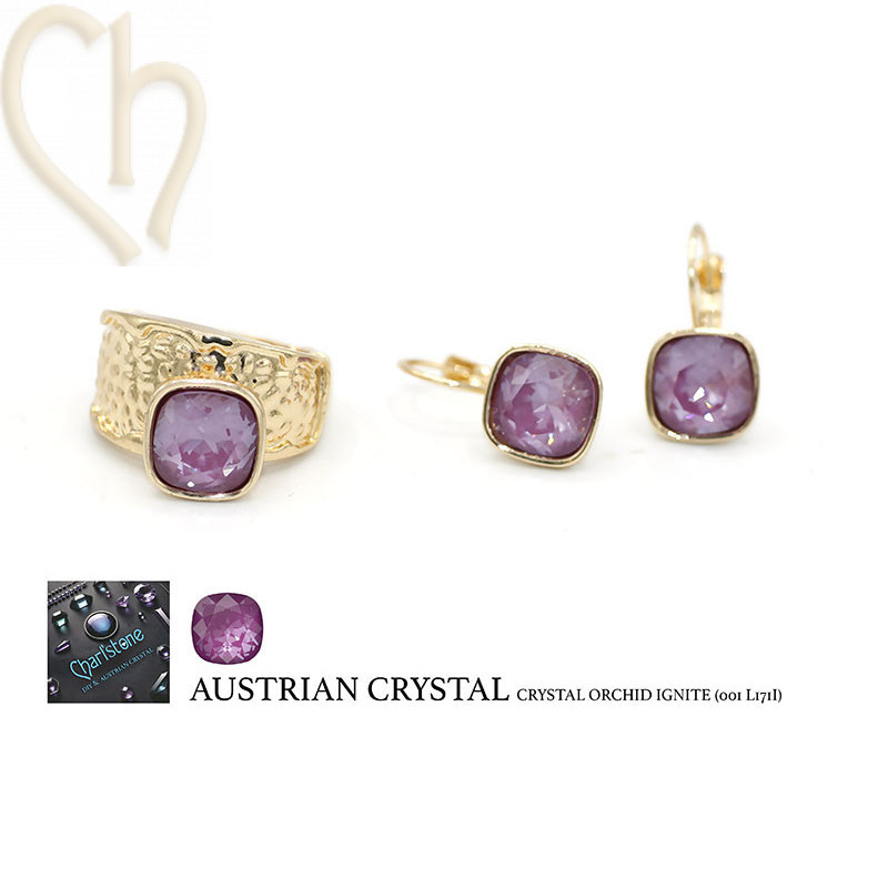 DIY Bague et Boucles d'Oreilles Plaqué Or avec Cristal Autriche - Boutique Charlotte