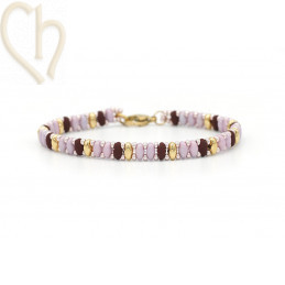 Kit DIY : Bracelet ByElle avec Perles SuperDuo – Lilac Maroon