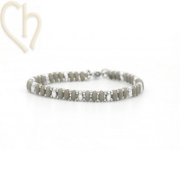 DIY Kit: Armbandje ByElle met SuperDuo Kralen – Silver Grey