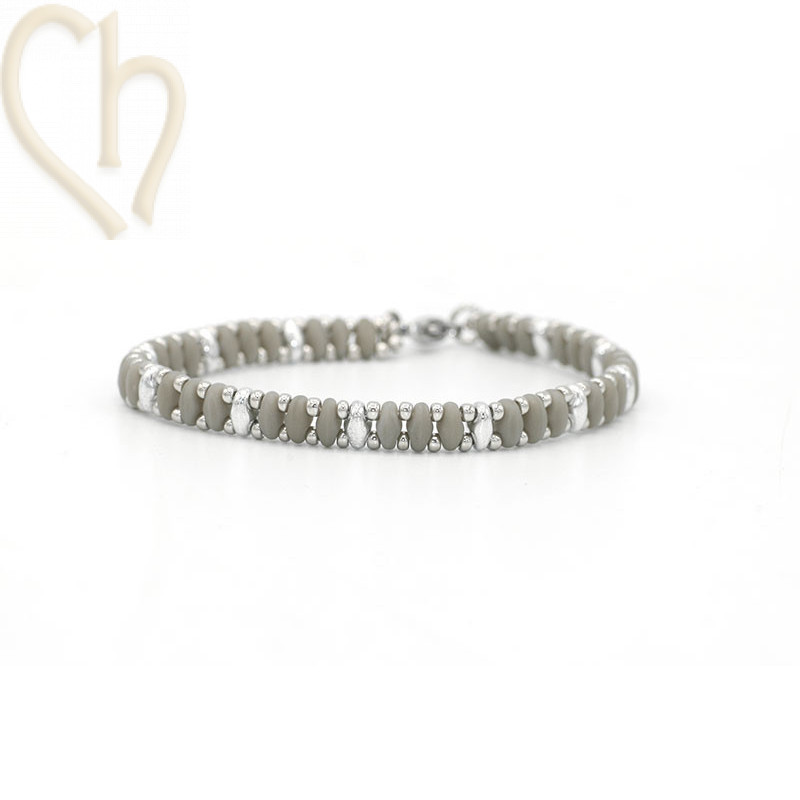 Kit DIY : Bracelet ByElle avec Perles SuperDuo – Silver Grey