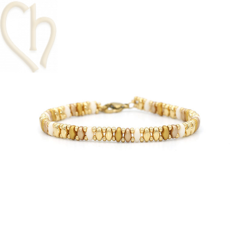 DIY Kit: ByElle Bracelet with SuperDuo Beads – Gold yellow Shine