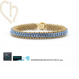 DIY Kit "Semmesh" Bracelet – Miyuki & Austrian Crystal Mesh – Recreated Ice Blue
