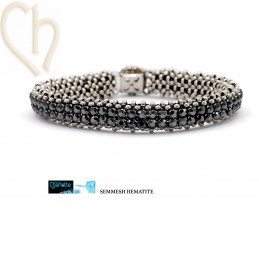 DIY-kit Semmesh Armband – Miyuki & Austrian Crystal Mesh Hematite - Palladium