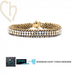 DIY-kit Semmesh Armband – Miyuki & Austrian Crystal Mesh Light Topaz Shimmer