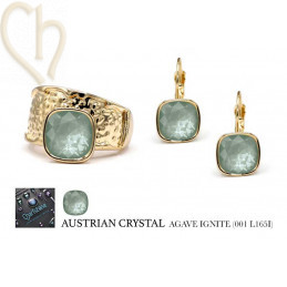 DIY Ring en Oorbellen Gold Plated met Oostenrijks Kristal - Boutique Charlotte