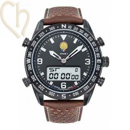 Montre Homme Patrouille de France Athos 1 - Cuir Noir & Cadran Noir