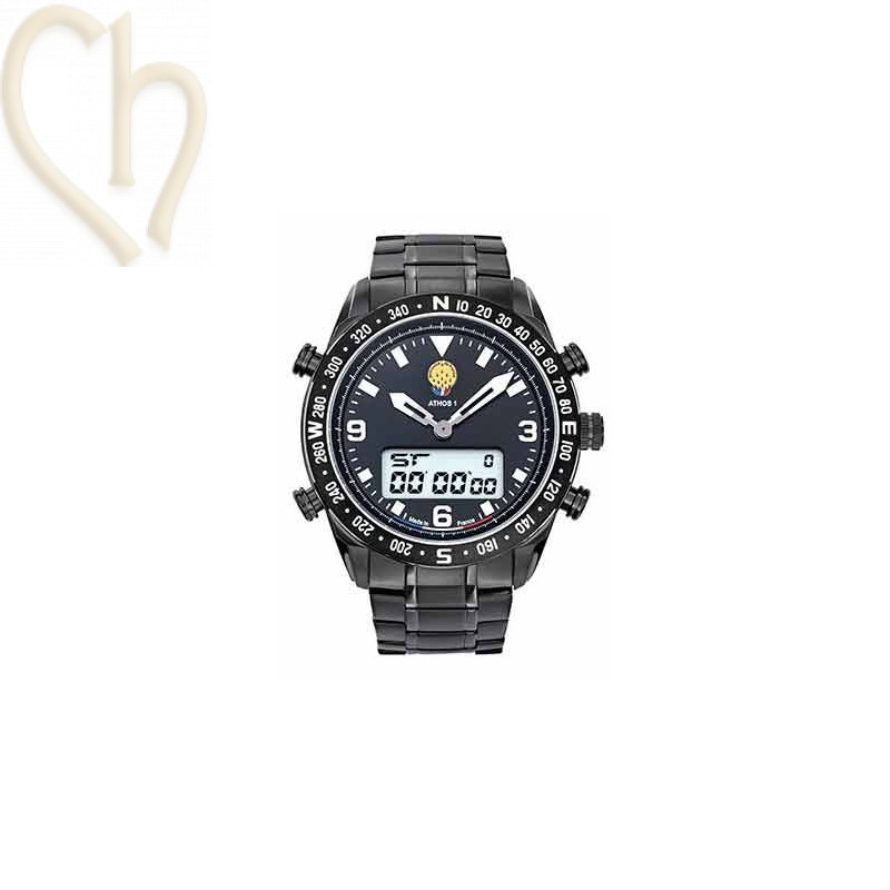 Men's Watch Patrouille de France Athos 1 - Black Steel | Boutique Charlotte
