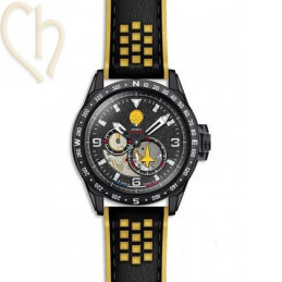 Ontdek het dynamischeHerenhorloge Patrouille de France Athos 6 – Zwart & Geel | Boutique Charlotte