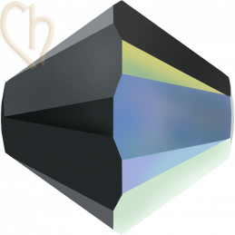 Austrian Crystal Rondelle Bead 6mm Jet AB