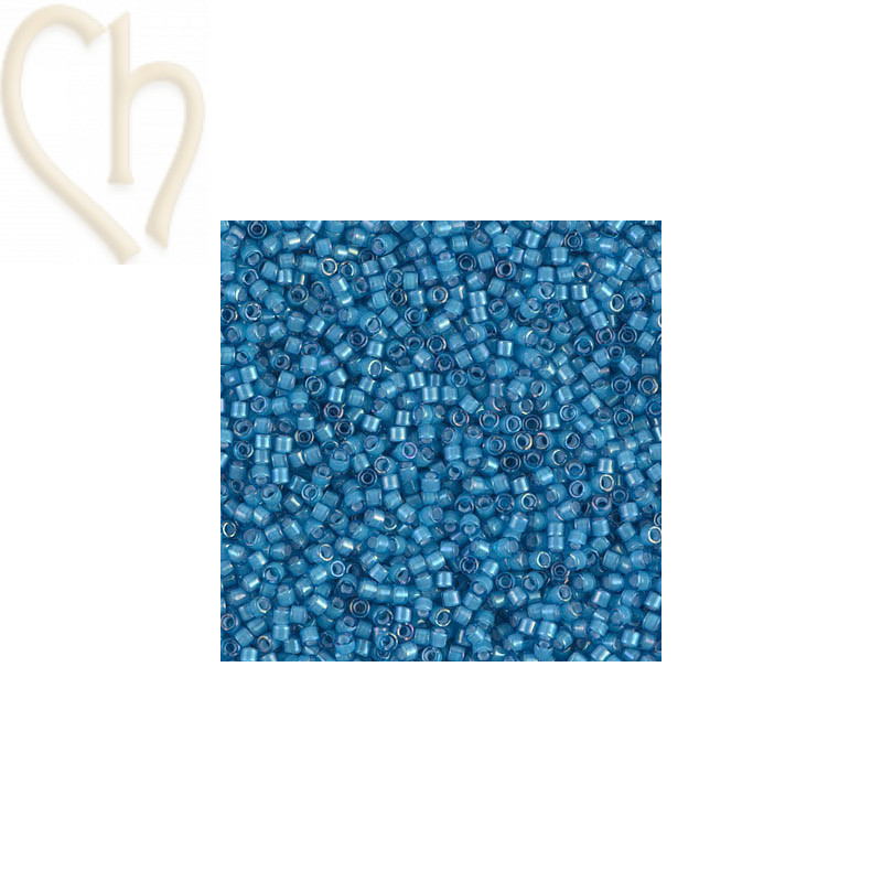 Miyuki Delica 11/0 Beads White Lined Capri Blue - DB1783 | Boutique Charlotte