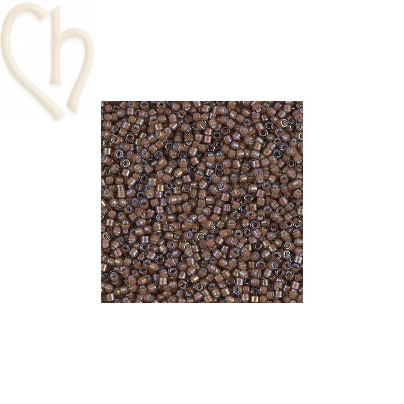 Miyuki Delica 11/0 Beads White Lined Sable Brown - DB1790 | Boutique Charlotte