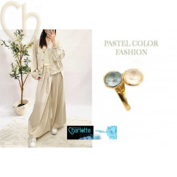 Adjustable Gold-Plated Ring with Elastic Holder for 8mm Austrian Crystal strass 8mm SS39 - Boutique Charlotte