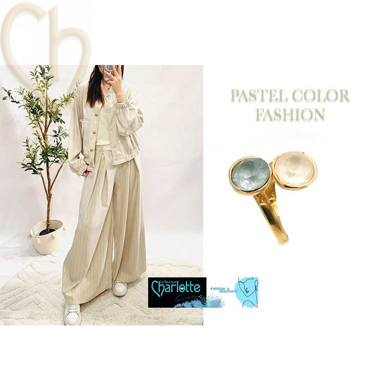 Adjustable Gold-Plated Ring with Elastic Holder for 8mm Austrian Crystal strass 8mm SS39 - Boutique Charlotte