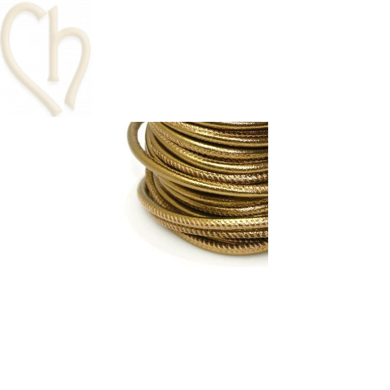 leer rond 4mm Dark Gold