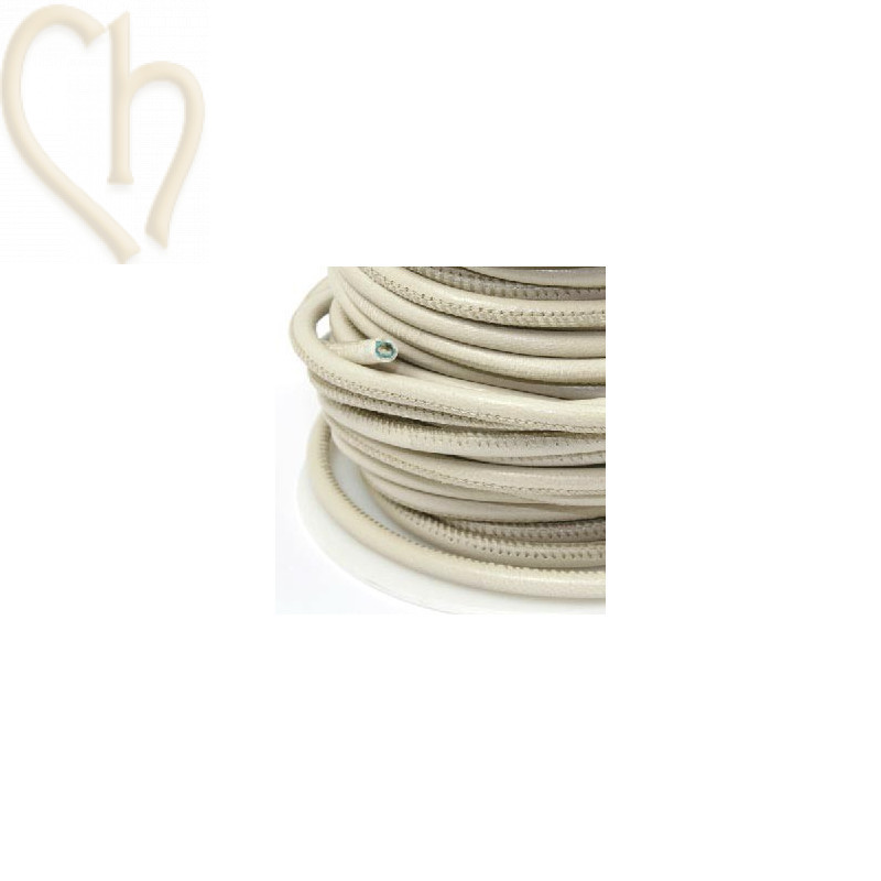 Cuir rond 4mm Light Beige