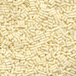 Perles Miyuki Bugle 3mm Matte Cream – Perles en Verre Japonaises chez Boutique Charlotte
