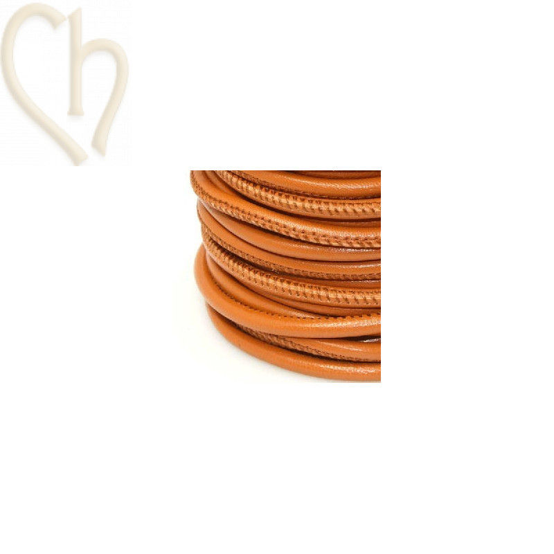 Leather round 4mm Light Orange