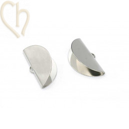 28mm Rhodium Eindklem Tube Slider voor Peyote Armbanden - Boutique Charlotte