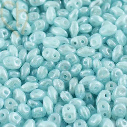 SuperDuo Matubo Opal Aqua White Luster DU056100-14400 | Boutique Charlotte