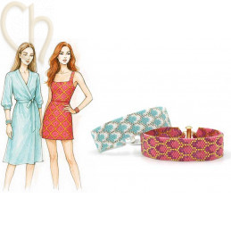 Kit Bracelet Peyote Jubi Fuchsia Gold| Boutique Charlotte