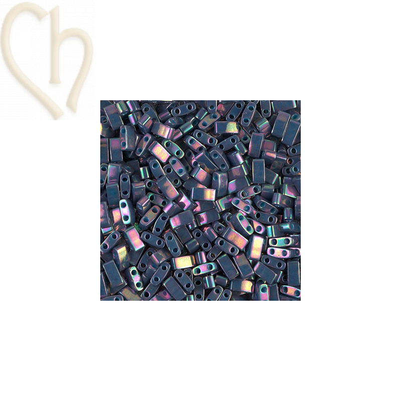 Half Tila Miyuki 5*2mm Opaque Purple Grey Rainbow HTL-1898
